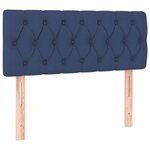 vidaXL Sommier à lattes de lit avec matelas et LED Bleu 90x190cm Tissu