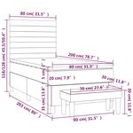 vidaXL Sommier à lattes de lit avec matelas Taupe 80x200 cm Tissu
