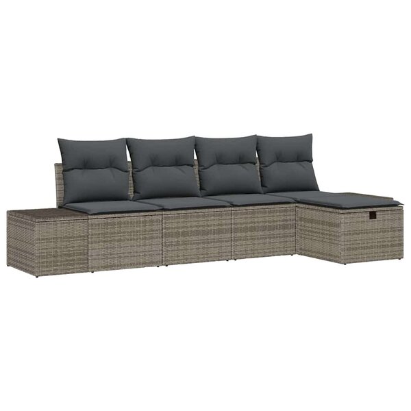 vidaXL Ensemble de canapé de jardin 5 Pièces Gris 55 x 62 x 69 cm