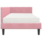 vidaXL Cadre de lit d'angle avec matelas 2 pc Rose 100 x 200 cm