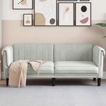 vidaXL Canapé à 2 places gris clair velours