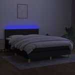 vidaXL Sommier à lattes de lit avec matelas LED Noir 140x190 cm Tissu
