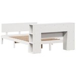 vidaXL Lit bibliothèque sans matelas blanc 120x190 cm bois pin massif
