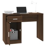 vidaXL Bureau avec tiroir et armoire Chêne marron 100x40x73 cm