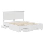 vidaXL Cadre de lit avec tiroir Blanc 160 x 200 cm Bois d'ingénierie