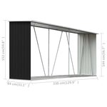 vidaXL Abri de stockage à bois Acier galvanisé 330x84x152cm Anthracite