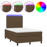 vidaXL Sommier à lattes de lit matelas et LED marron foncé 120x190 cm