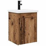 vidaXL Meuble de salle de bain avec robinet Bois ancien