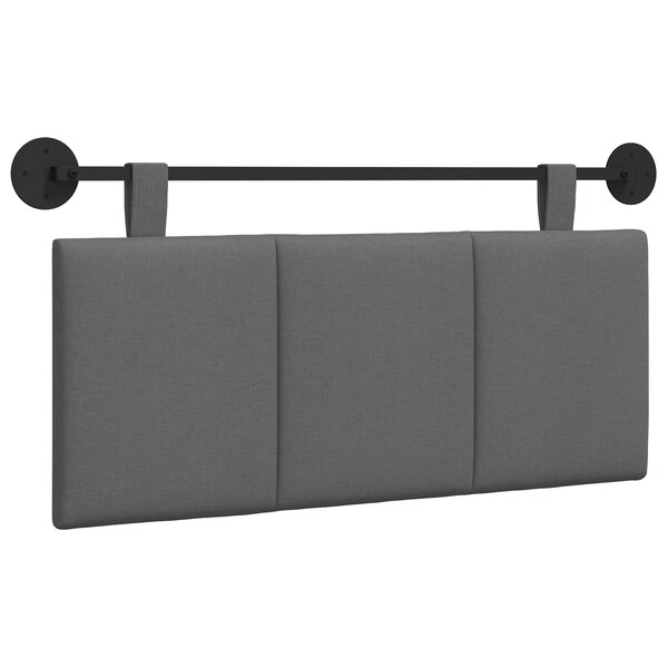 vidaXL Tête de lit suspendue Gris foncé tissu