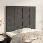 vidaXL Têtes de lit 2 Pièces Gris foncé 90x5x78/88 cm Velours