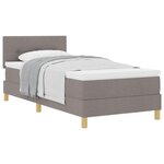 vidaXL Lit à ressorts avec matelas Taupe 90 x 200 cm tissu