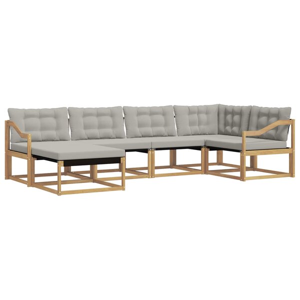vidaXL Ensemble de canapés d'extérieur 6 pc Blanc et gris clair