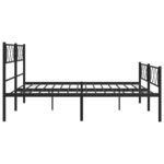 vidaXL Cadre de lit métal avec tête de lit/pied de lit noir 193x203 cm