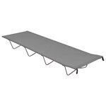 vidaXL Lits de camping 2 Pièces 180x60x19 cm Tissu Oxford et acier Gris