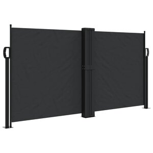 vidaXL Auvent latéral rétractable noir 120x600 cm
