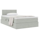 vidaXL Lit de Rangement avec matelas Gris clair 120 x 190 cm Velours