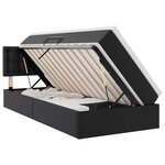 vidaXL Lit avec rangement et LED Noir 90 x 200 cm Cuir synthétique