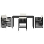 vidaXL Ensemble de salle à manger pour jardin 5 Pièces Noir Poly rotin