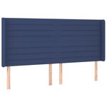 vidaXL Sommier à lattes de lit matelas et LED Bleu 180x200 cm Tissu