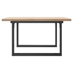 vidaXL Table basse cadre en O 90x90x45 5cm bois de pin massif et fonte