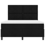 vidaXL Lit à ressorts avec matelas Noir 140 x 200 cm tissu