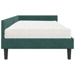 vidaXL Cadre de lit d'angle avec matelas Autre 2 Pièces Vert Velours