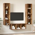 vidaXL Ensemble de meubles TV 3 Pièces Bois ancien 37 x 37 x 142.5 cm