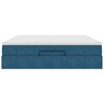VidaXL Cadre de lit ottoman avec matelas bleu foncé 160x200 cm velours