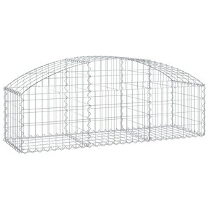 vidaXL Panier de gabions arqué 150x50x40/60 cm Fer galvanisé
