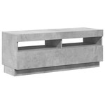 vidaXL Meuble TV avec lumières LED gris béton 100x35x40 cm