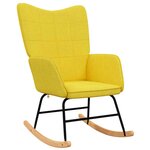 vidaXL Chaise à bascule avec tabouret Jaune moutarde Tissu