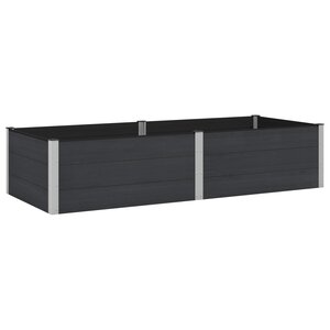 vidaXL Jardinière surélevée Noir 250 x 100 x 54 cm WPC et Aluminium
