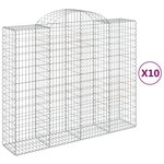 vidaXL Paniers à gabions arqués 10 Pièces 200x50x160/180 cm Fer galvanisé