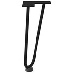 vidaXL Pieds en épingle à cheveux pour table basse 4 pièces Noir 30 cm Acier massif