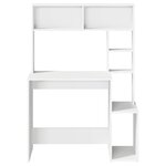 vidaXL Bureau avec étagères blanc 100x45x140 cm bois d'ingénierie