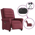 vidaXL Fauteuil de massage inclinable électrique Rouge bordeaux Tissu