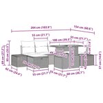 vidaXL Ensemble de canapé de jardin 7 Pièces Gris polyrotin