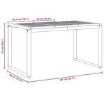 vidaXL Table de jardin pour repas Gris 140 x 80 x 75 cm