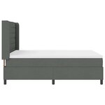 vidaXL Lit à ressort LED avec matelas Gris foncé 140 x 190 cm tissu