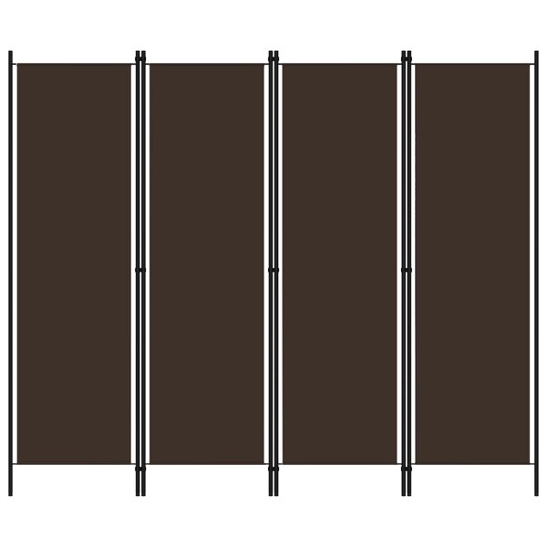 vidaXL Cloison de séparation 4 panneaux Marron 200x180 cm