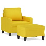 vidaXL Fauteuil avec repose-pied Jaune clair 60 cm Tissu