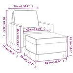 vidaXL Fauteuil avec repose-pied jaune 60 cm velours