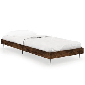 vidaXL Cadre de lit sans matelas chêne fumé 75x190cm bois d'ingénierie