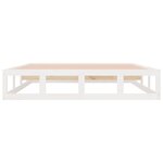 vidaXL Cadre de lit Blanc 150x200 cm Très grand Bois massif