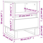 vidaXL Tables de chevet 2 Pièces blanc brillant 40x35x50 cm