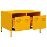 vidaXL Meuble TV jaune moutarde 68x50x43 5 cm acier laminé à froid