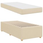 vidaXL Cadre de lit avec matelas Crème 80 x 200 cm tissu
