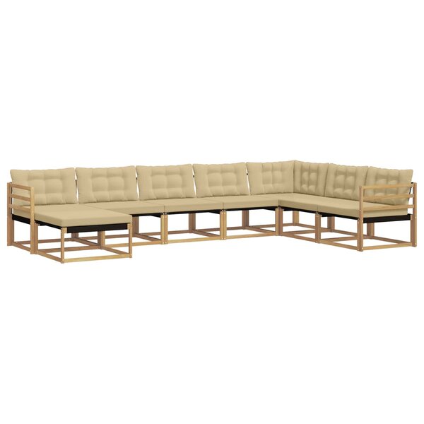 vidaXL Ensemble de canapés d'extérieur 8 pc Blanc et Beige