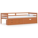 vidaXL Cadre de lit avec rangement sans matelas marron miel 90x200 cm