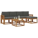 vidaXL Ensemble de canapés d'extérieur 6 pc Naturel et Anthracite